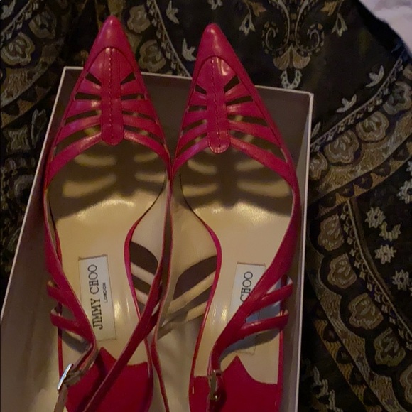 Jimmy Choo slingback pointed pumps magenta pink - Picture 8 of 10